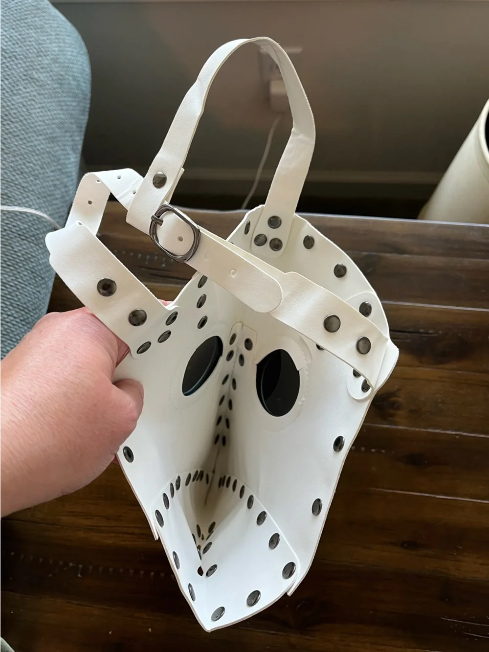 White Plague Doctor Mask Steampunk Cosplay Halloween Bird Beak Rivets Adult